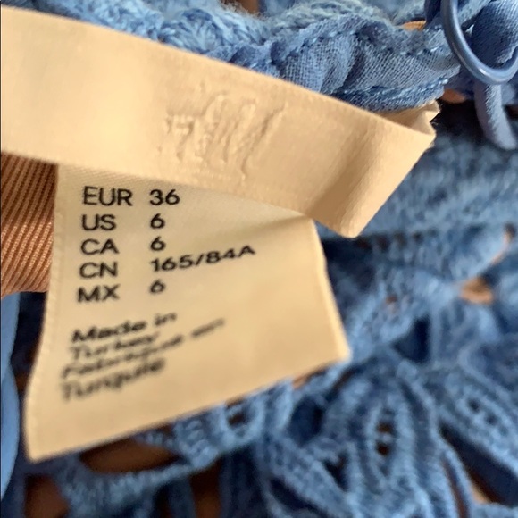 H&M sky blue lace spaghetti strap dress, size 6 - Picture 6 of 6